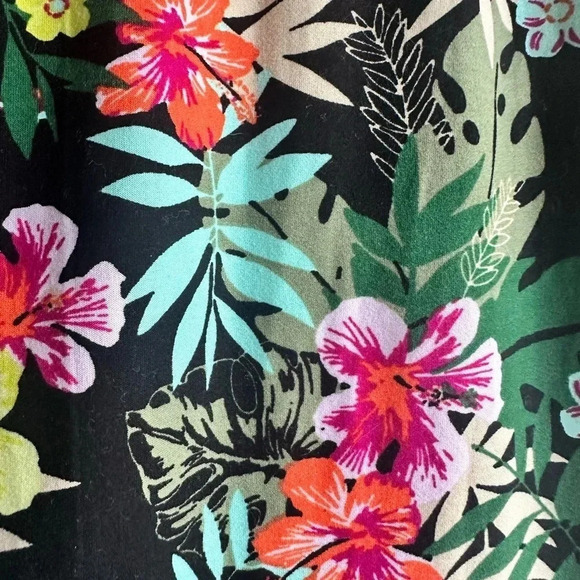 Terra & Sky multi colored tropical floral print maxi skirt w/ pockets Sz 1x - Picture 6 of 8